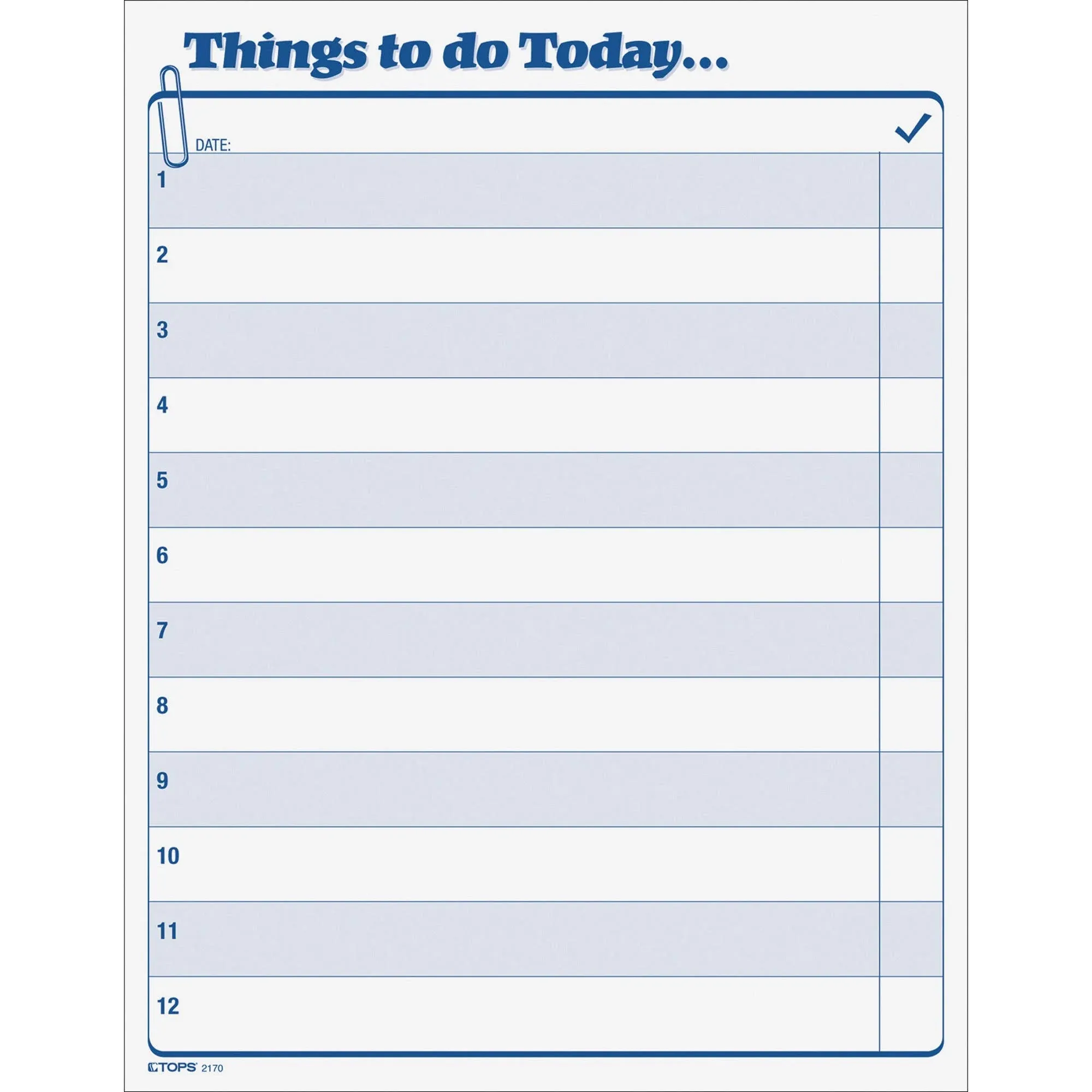 Tops Things to Do Today Daily Agenda Pad, 8.5 x 11, 100 Forms