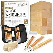 JJ CARE Wood Carving Kit [12 SK2 Wood Carving Knives with Case, 10 Basswood Carving Blocks, and 1 Grinding Stone] - Beginner Wood Carving Kit, Wood Carving Tools Set, Wood Carving Set for Kids