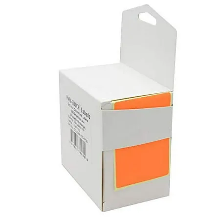 Infi-Touch Labels 2x3 inch Round Permanent Color-Code Dot Stickers 250 per Dispenser Box (Fluorescent Orange)