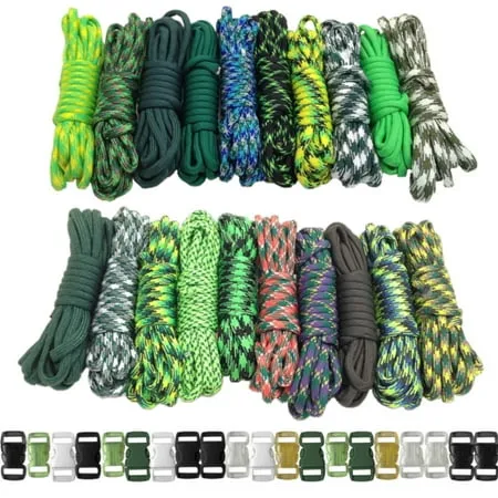 Paracord Planet 550lb Type III Paracord Combo Crafting Kits with Buckles