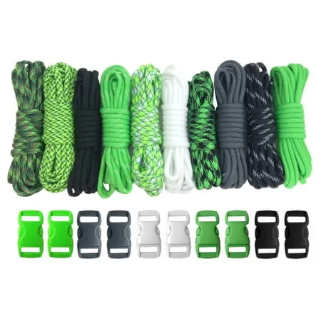 Paracord Planet 550lb Type III Paracord Combo Crafting Kits with Buckles