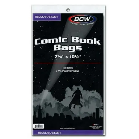 BCW Silver Age Comic Bags - 1000 ct | Archival Quality, Acid-Free Protection for Silver Age Comic Books | 7 1/8 x 10 1/2 inches Comic Collection Storage Comic Books Bags