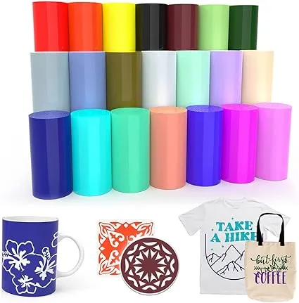 SPECUT XINPOCUT infusible Transfer Ink Sheets(21pcs/Set, 4.5&#39;x12&#39;) - Solid Color Paper Sublimation for Cricut Mug Press, Silhouette Cameo or Heat