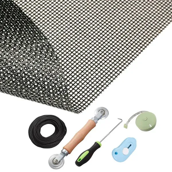 Pet Proof Window Screen Replacement, 39“ x 100" Upgraded Thicken Charcoal Screen ...