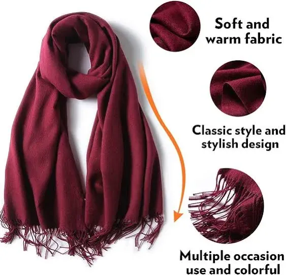 maamgic Women's Scarf Pashmina Shawls and Wraps for Evening Dresses Travel Office Winter Wedding Cashmere Feel Large Scarves