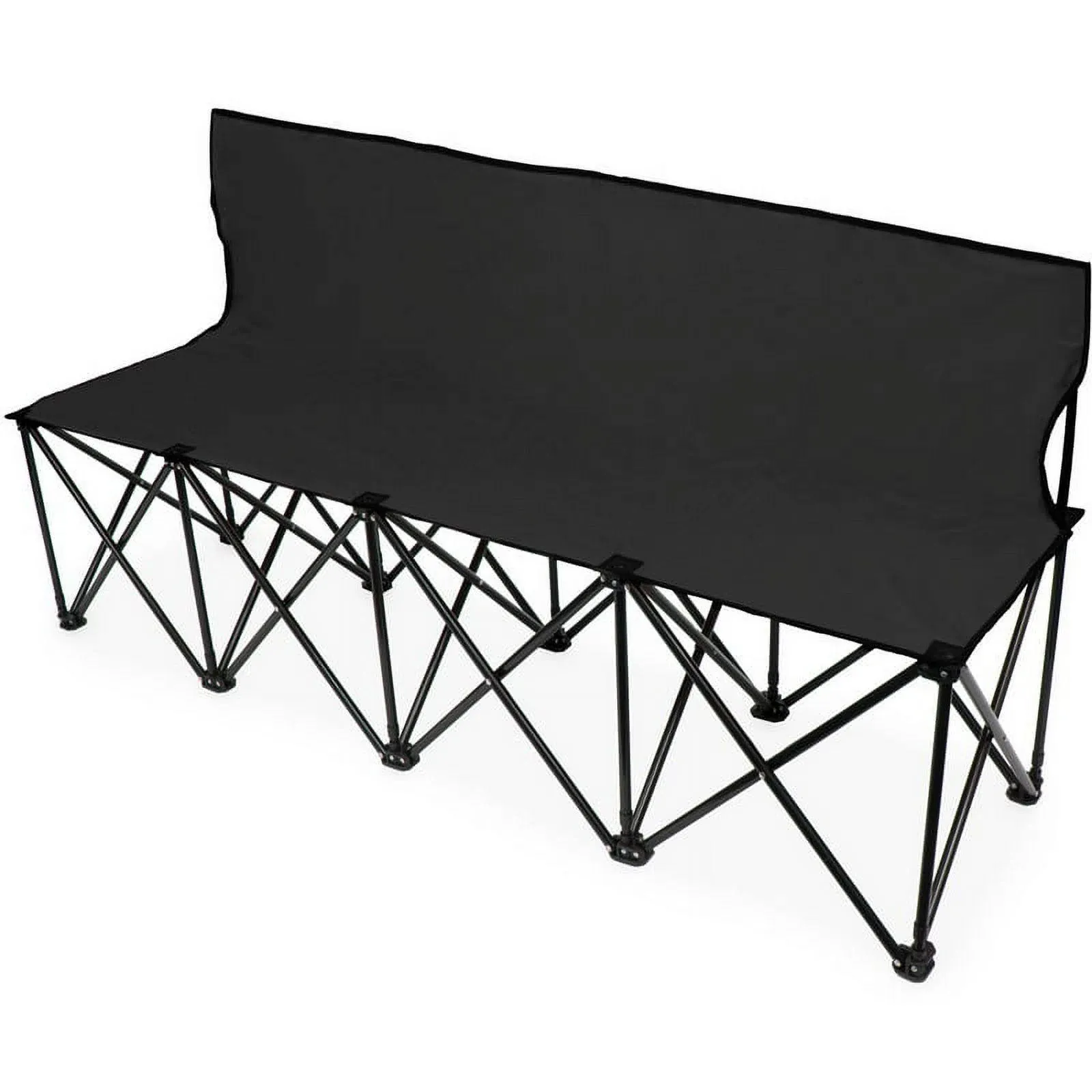 Crown Sporting Goods 6-Foot Portable Folding 4 Seat Bench with Seat Backs & Carry Bag – Great Team Bench for Soccer & Football Sidelines, Tailgating, Camping & Events