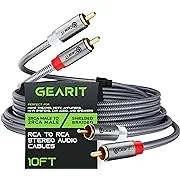 Professional Grade 2RCA Stereo Audio Cables - Enhanced Sound Quality, 6.6 Feet