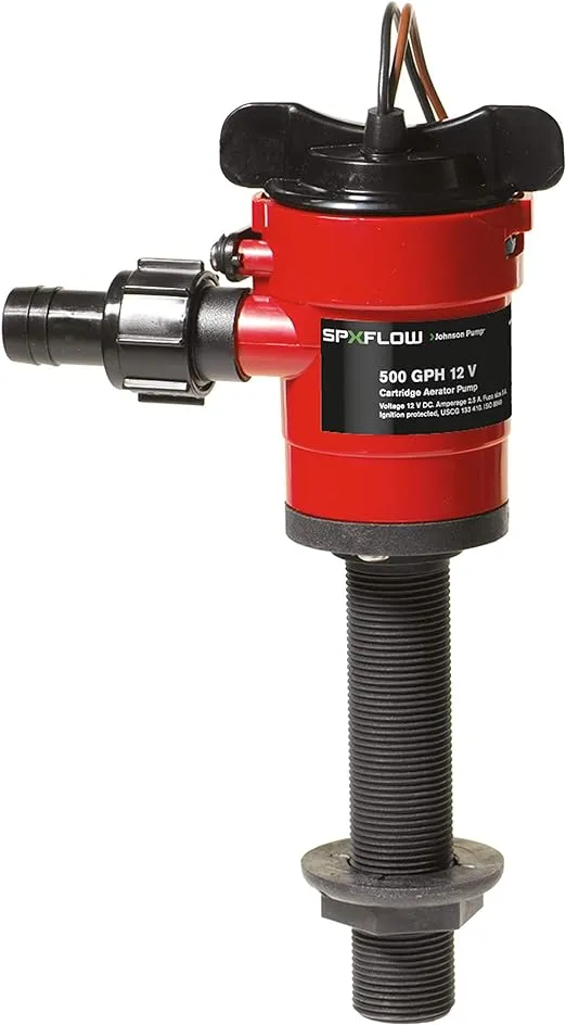 Johnson Pumps of America-28503 Johnson Pump 28502 Livewell Aerator Cartridge Pump, 500 GPH - Straight