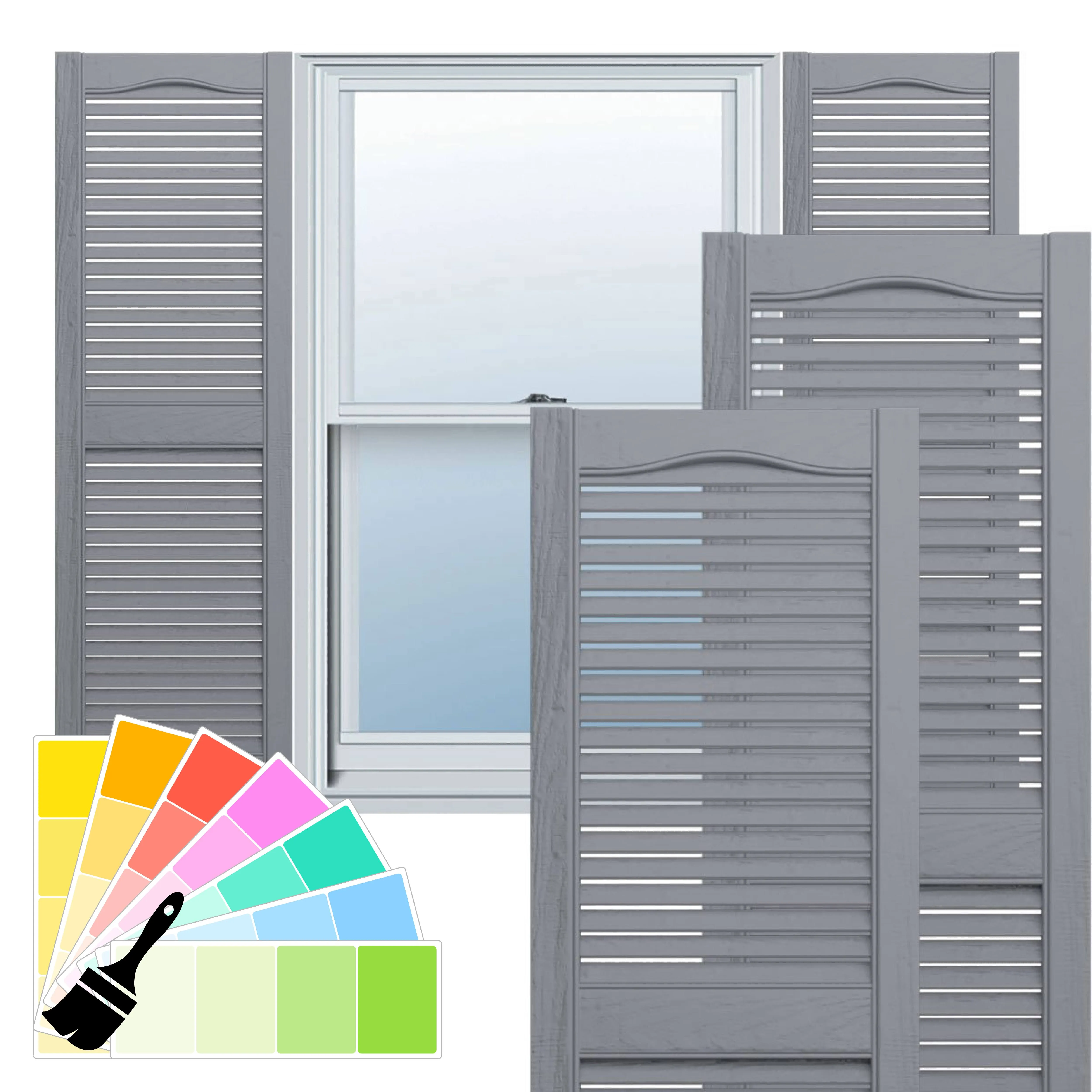 BORAL BUILDING PRODUCTS 010140039030 15 x 39-In. Paintable Louvered Shutters, Pair