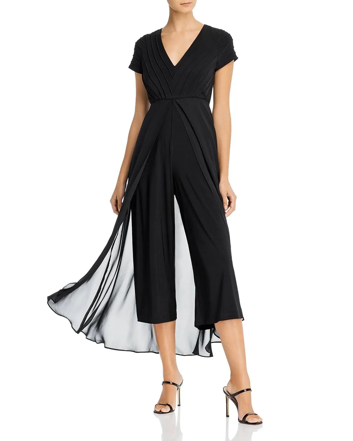 Adrianna Papell womens Pintucked Jersey Jumpsuit