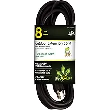 Go Green Power Inc. (GG-13708BK) 16/3 SJTW Outdoor Extension Cord, Black, 8 ft