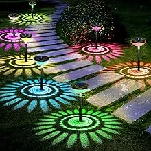 Bright Solar Pathway Lights 8 Pack,Color Changing+Warm White LED Path Lights Outdoor,IP67 Waterproof, Solar Powered Garden Lights for Walkway Yard Backyard Lawn Landscape Decorative