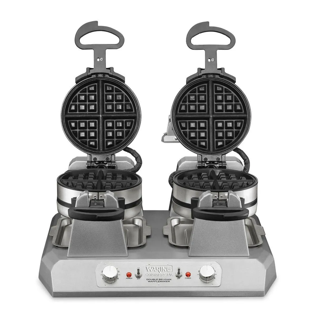 Waring Commercial WW300BX Double Side by Side Belgian Waffle Maker, Coated Non Stick Cooking Plates, Produces 75 Waffles Per Hour,208V, 2700W, 6-15 Phase Plug