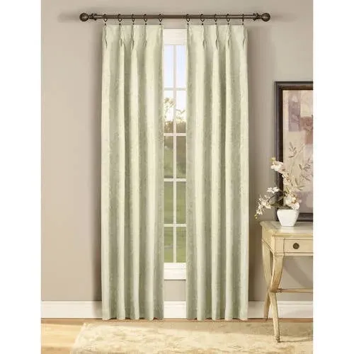 Belle Maison Style Master Gabrielle Pinch Pleated Foam Back Drape Pair, Oyster, 48 by 84-Inch