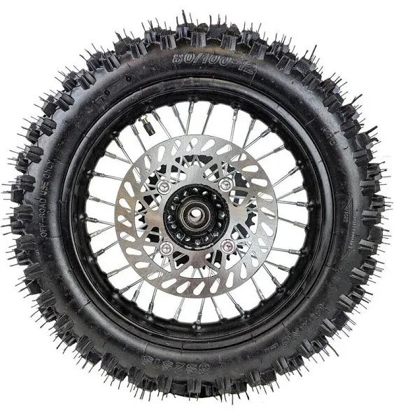 14" Rear Wheel Rim Tire Assembly For Dirt Pit Bike Trail 90/100-14 Rear Wheel Rim Tire Fits 125/140/150/160cc Pit Dirt Bike KLX65 Apollo Kayo TT 125 140 Includes Brake Rotor and Sprocket (14 inch)