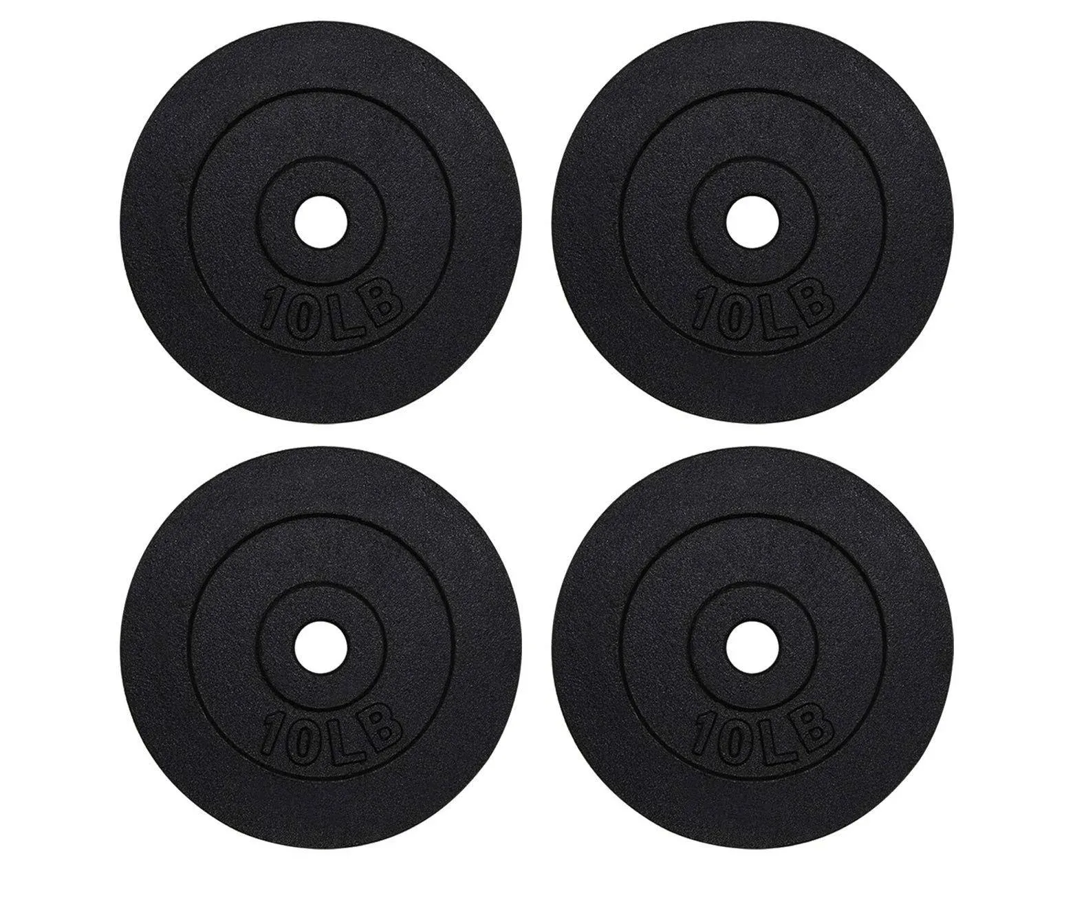 Cast Iron 1.14-inch Center Hole Weight Plate Set for Dumbbell, Barbell, Weightlifting, Strength Training-1.25lb, 2.5lb, 5lb, 10lb