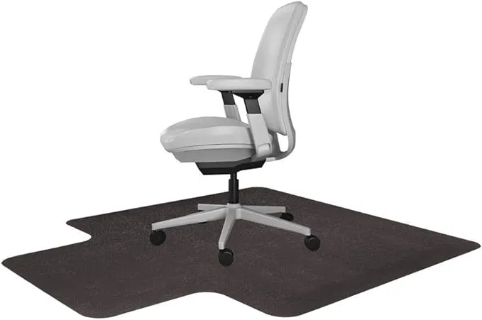 Resilia Office Desk Chair Mat with Lip - for Low Pile Carpet (with Grippers) Black, 36 Inches x 48 Inches, Made in The USA