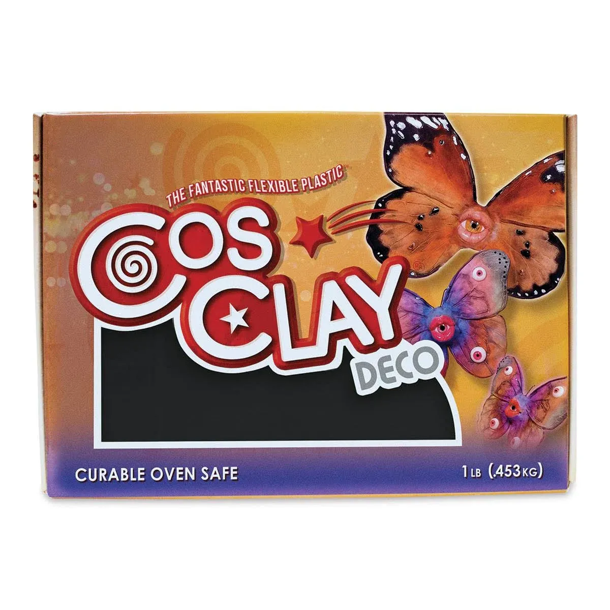 Cosclay Deco Flexible Polymer Clay - Black, 1 lb