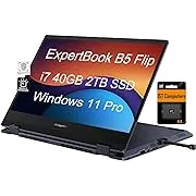 ASUS ExpertBook B5 Thin & Light Flip Business Laptop, 14” FHD, Intel Core i7-1195G7, 1TB SSD, 16GB RAM, All Day Battery, Enterprise-Grade Video Conference, NumberPad, Win 11 Pro, B5402FEA-XS75T