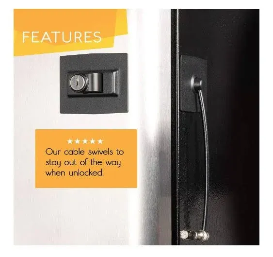 Premium Refrigerator Door Lock With Builtin Keyed Lock Black