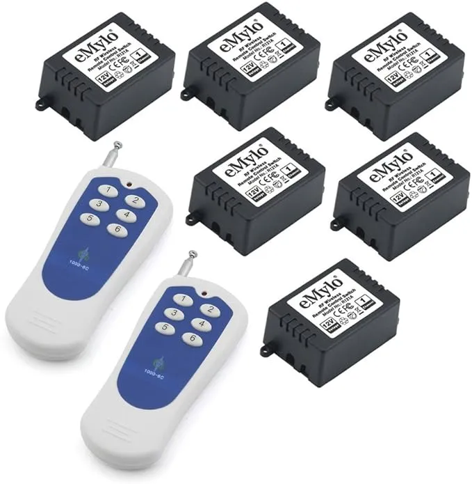 DC 12V 6X 1 Channel Wireless Relay RF Remote 6 relays