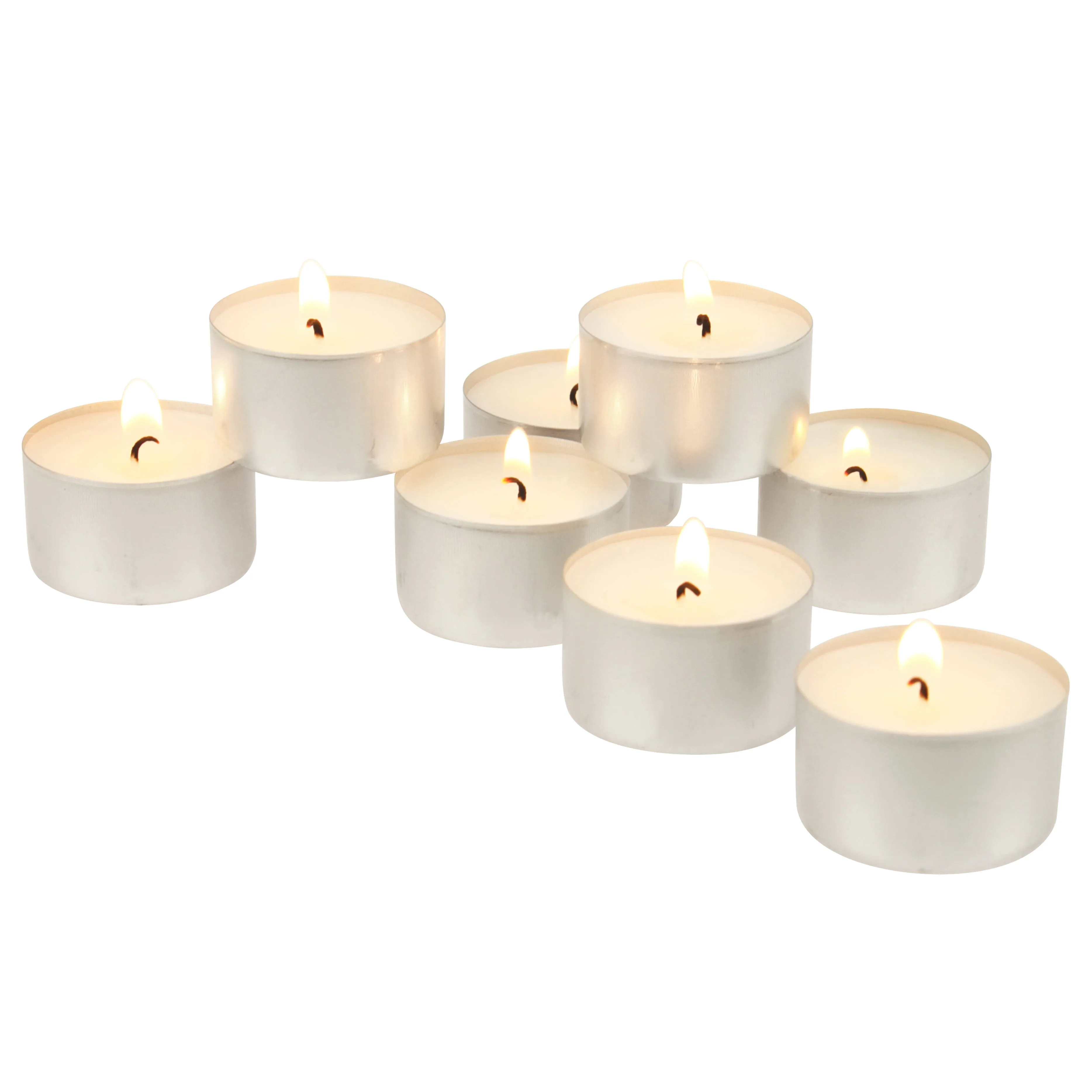 8hr Long Burning Tea Light Unscented Candles White - Stonebriar Collection