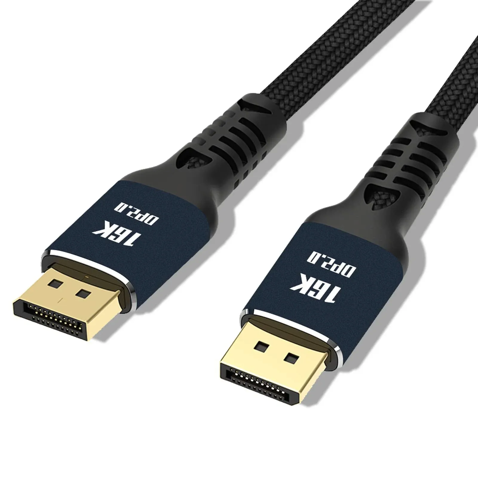 16K DisplayPort to DisplayPort 2.0 Cable - 15ft 10ft 6.6ft 5ft 3ft - DP 2.0 DP 1.4 Cord, Ultra HD 16K-10K-8K 60Hz, 4K 144Hz / 165Hz, 80 Gbps, HDCP 3D Nylon Braided Long DisplayPort Cable