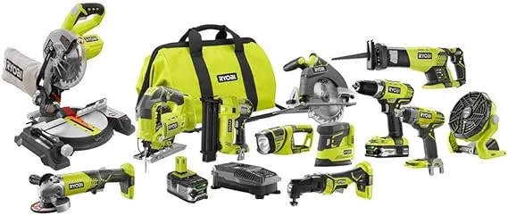 Ryobi P1896 ONE Plus 18-Volt Lithium-Ion Cordless Combo Kit (12-Tool)