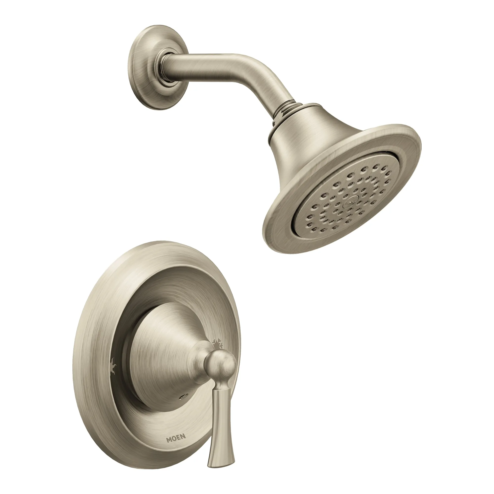 Moen Wynford Brushed Nickel 1-handle Single Function 5.875-in Round Shower Faucet Lowes.com