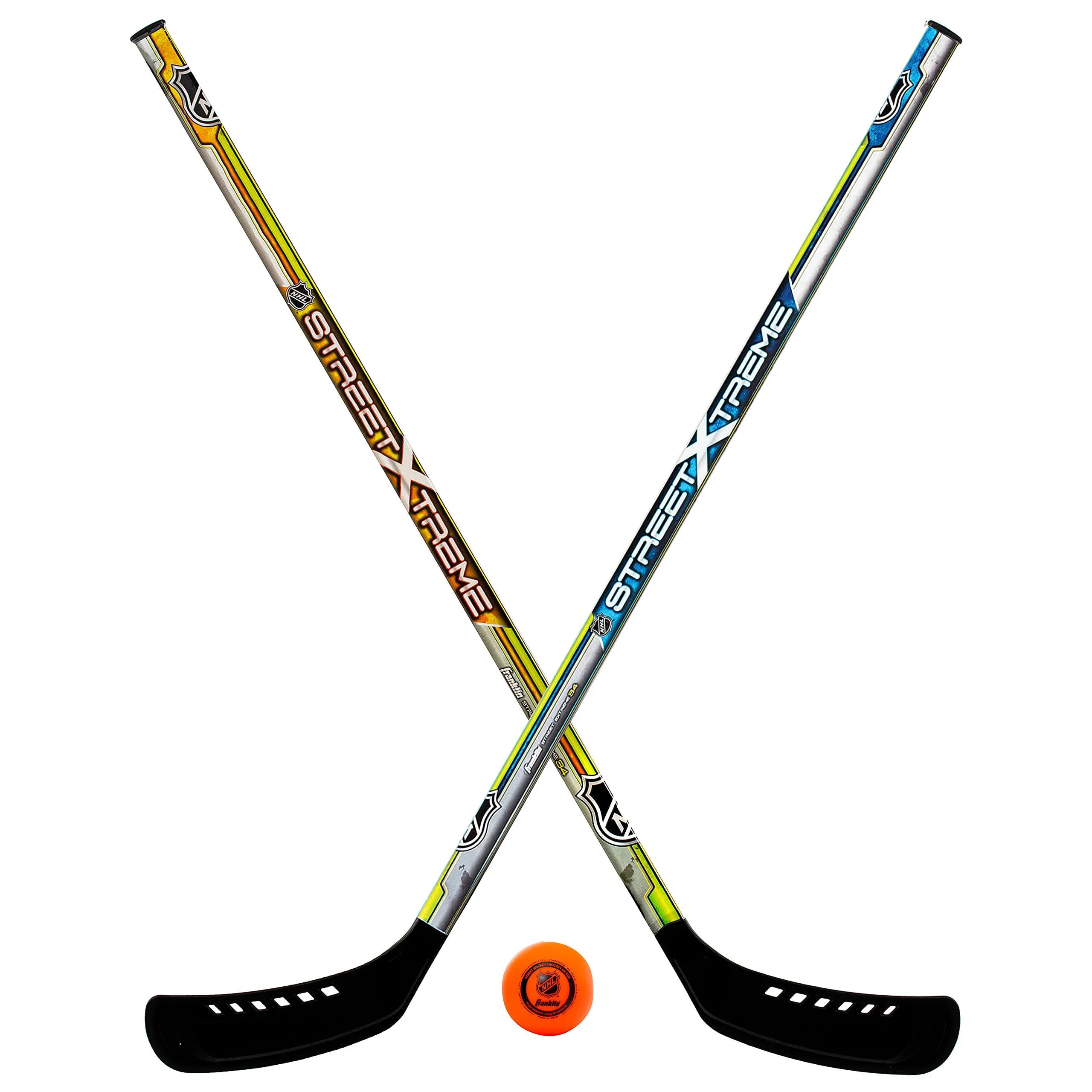 Franklin Sports Street Hockey Sticks + Ball Set - Two Player Set