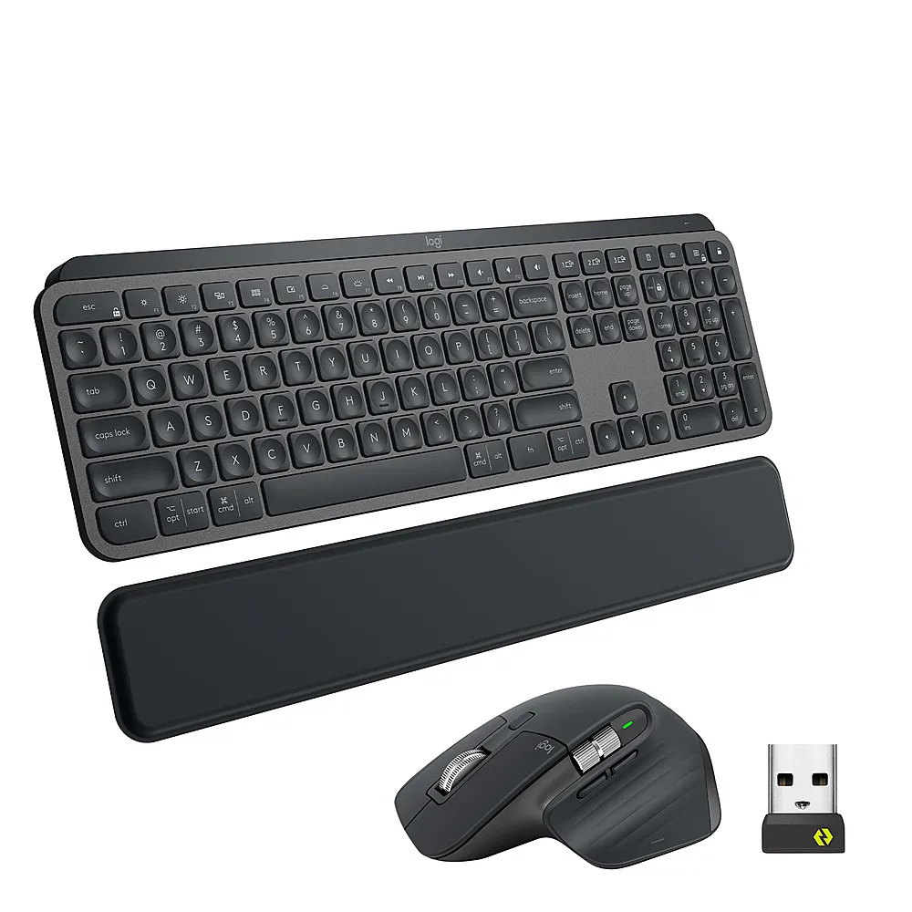 Logitech - MX Keys Fullsize Wireless Keyboard and Mouse Bundle