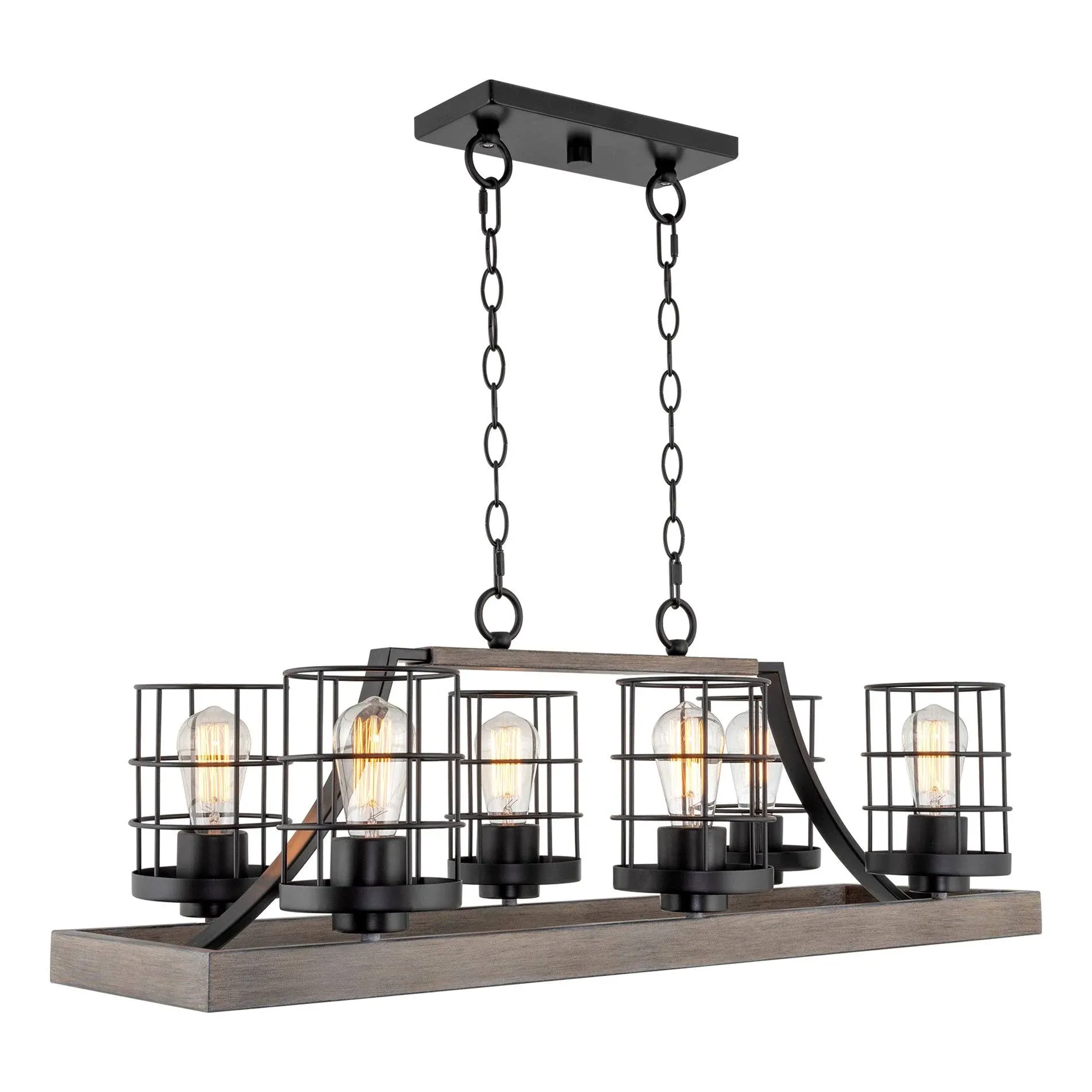 Kira Home Mayfield 34" Farmhouse Kitchen Island Light, Cage Style Shades - Contemporary - Kitchen Island Lighting - by Modum Decor | Houzz