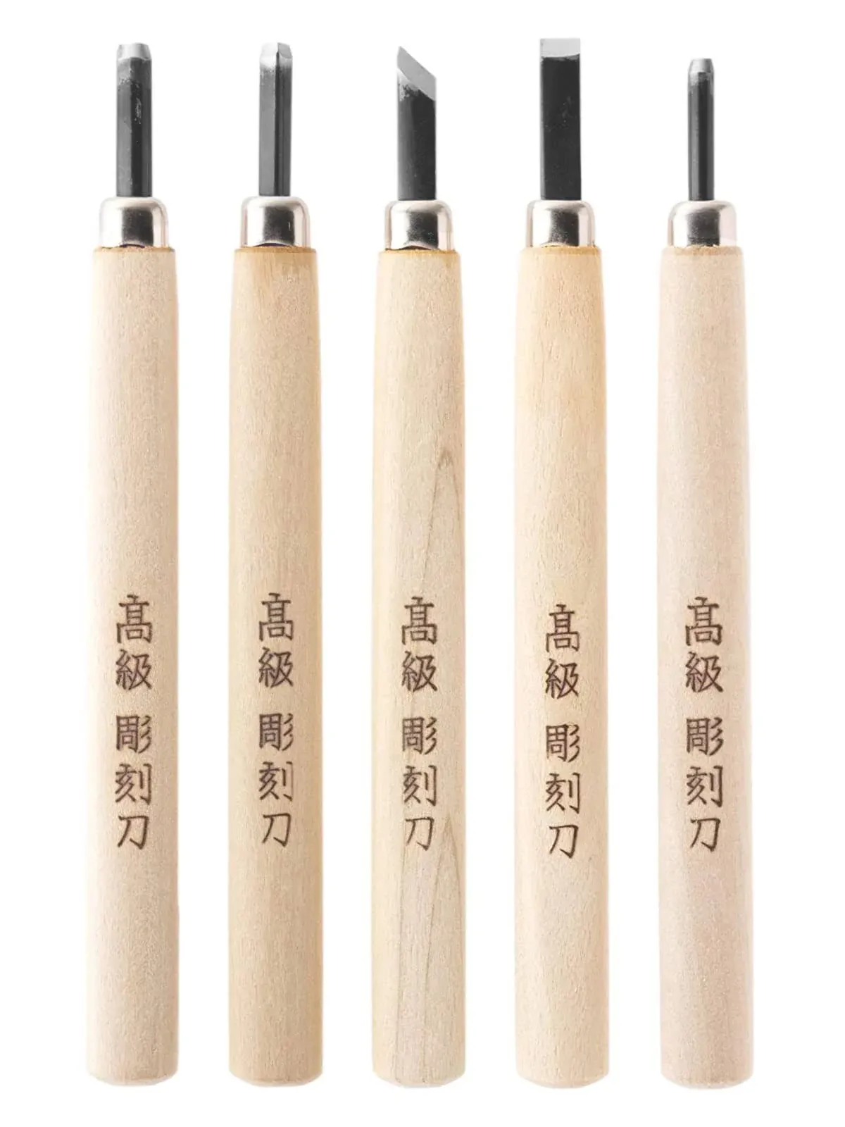 KAKURI Japanese Wood Carving Tools Set for Beginners (5 Pcs) Made in Japan Wood Carving Knife for Woodblock Printing Woodcut Printmaking Linoleum