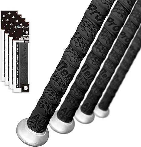 Alien Pros Bat Grip Tape for Baseball (4 Grips) – 1.1 mm Precut and Pro Feel Bat ...