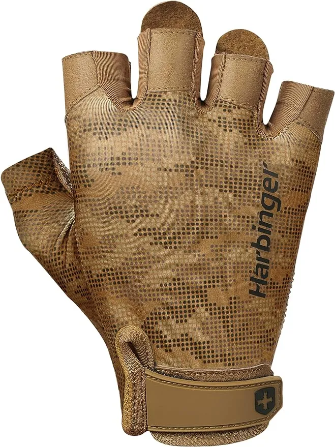 Harbinger unisex Pro Weight Lifting Gloves - Tan Camo