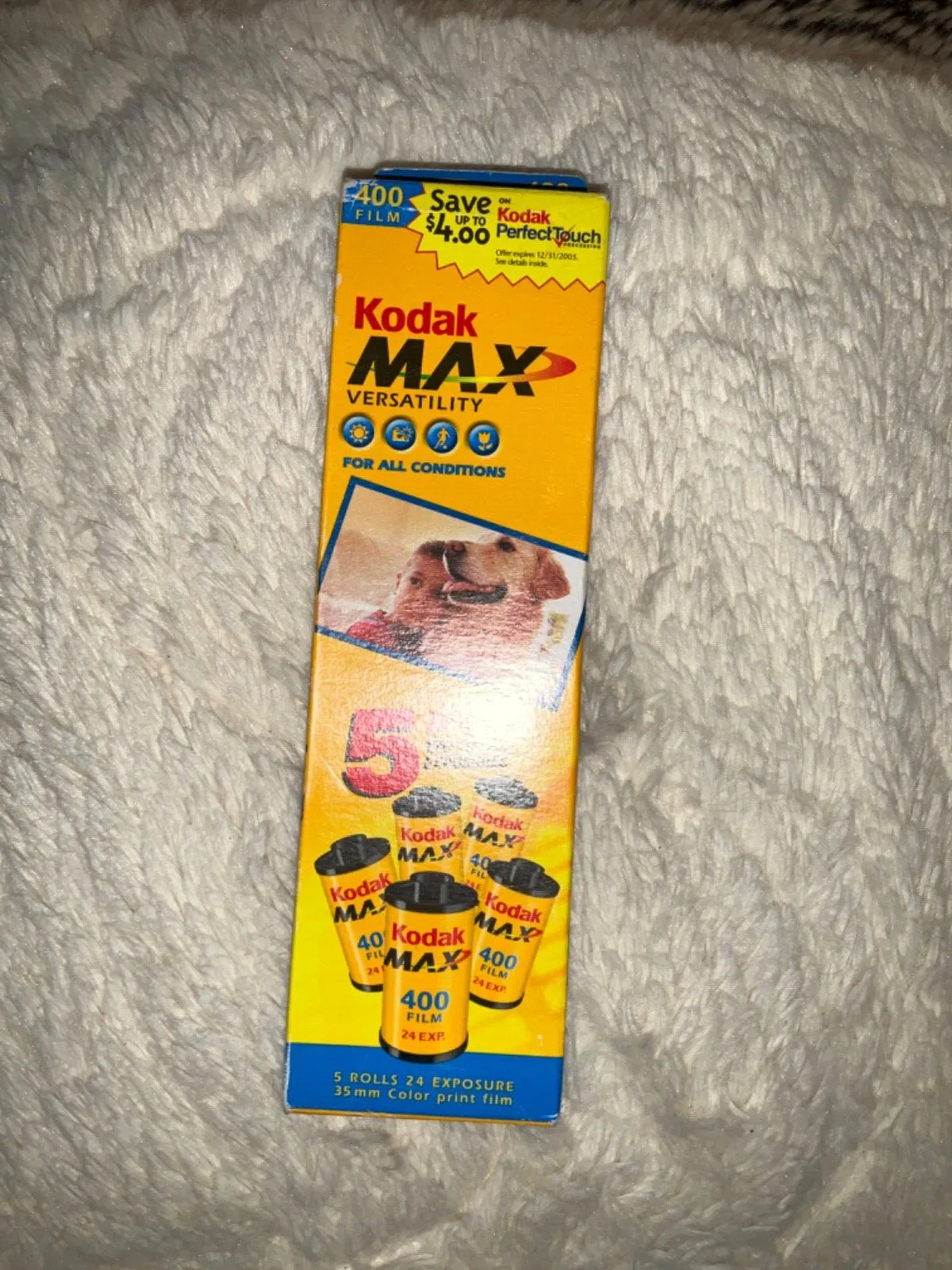 Kodak Max 400 35mm Camera Film 5 pack Unopened Exp 07/2005 - 24 Exp 400 ISO