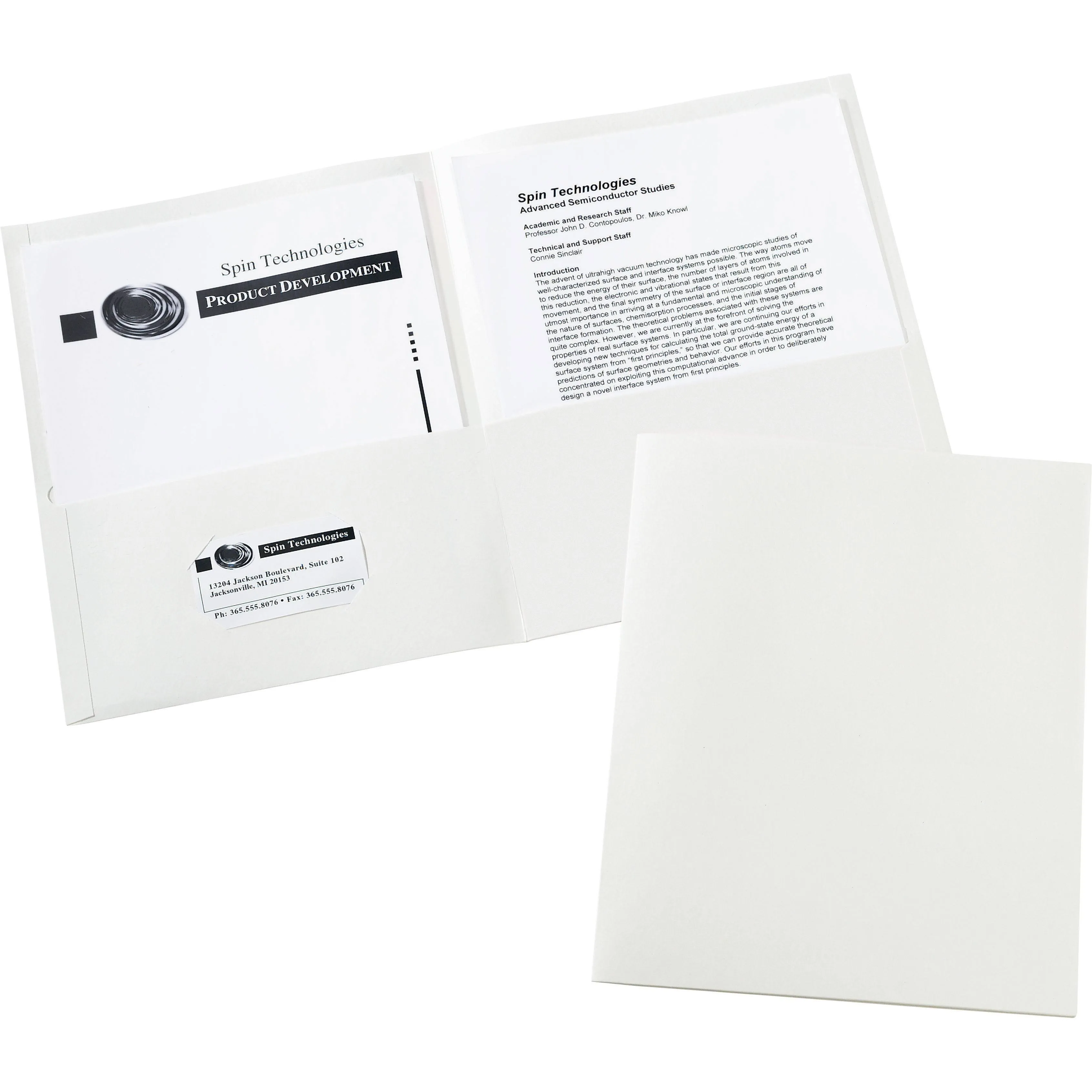 AVERY Two Pocket Folders, Holds up to 40 Sheets, Business Card Slot, 25 White Folders (47991)