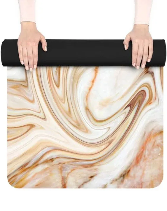 Rubber Yoga Mat - Marble Spice