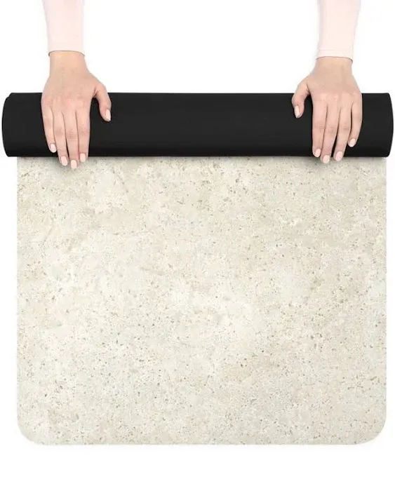 Rubber Yoga Mat - Minimalistic Travertine