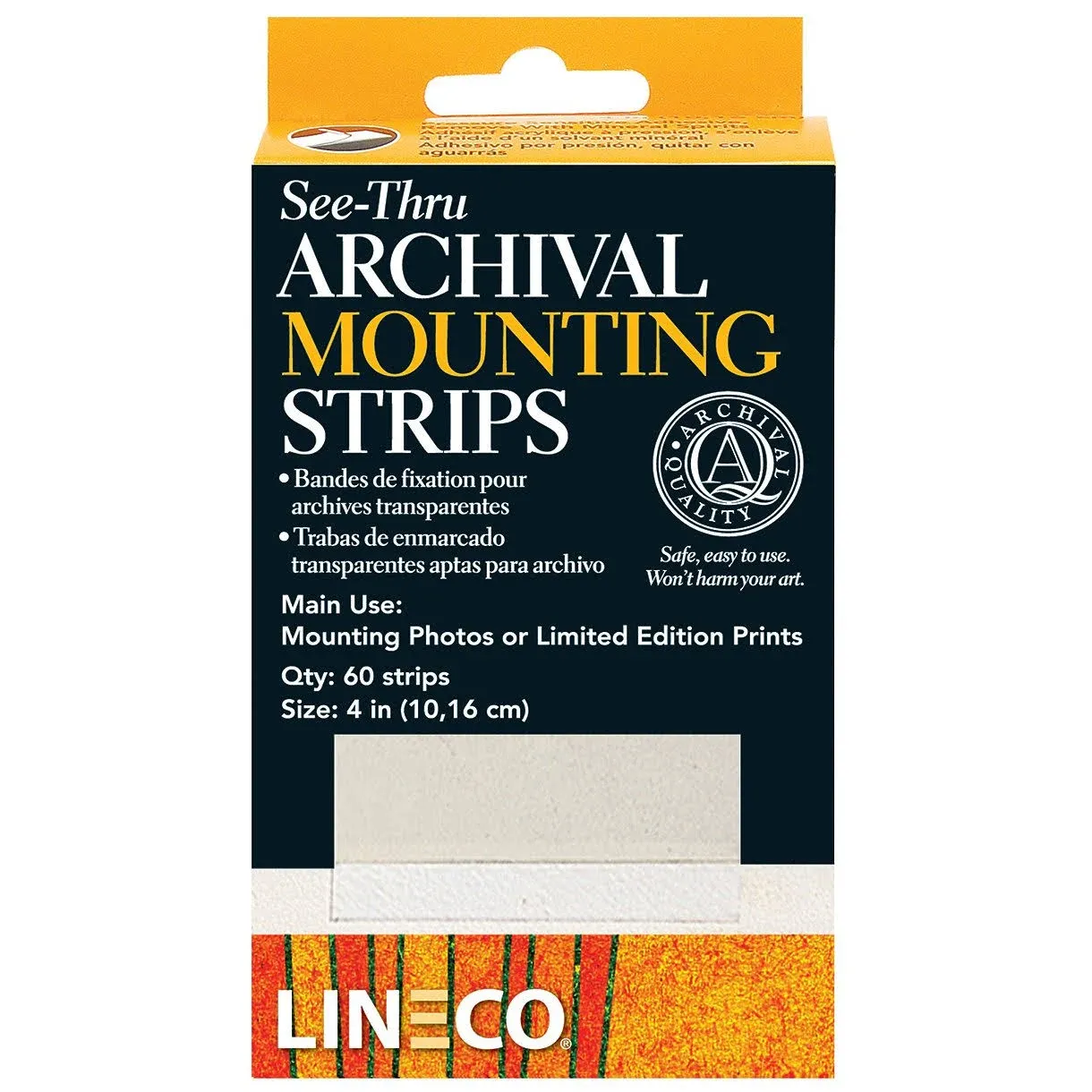 Lineco Archival See-Thru Mounting Strips, 4" - 60 pack