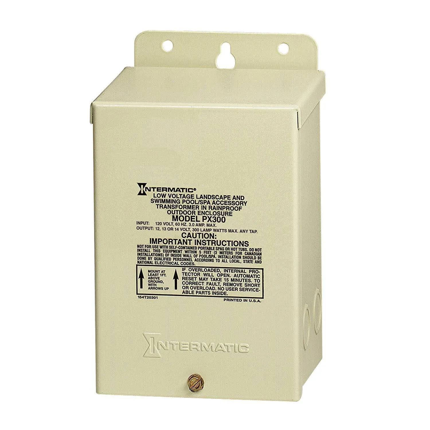 Intermatic PX300 Beige Steel Enclosure Px Pool & Spa Safety Transformer 300w 120v