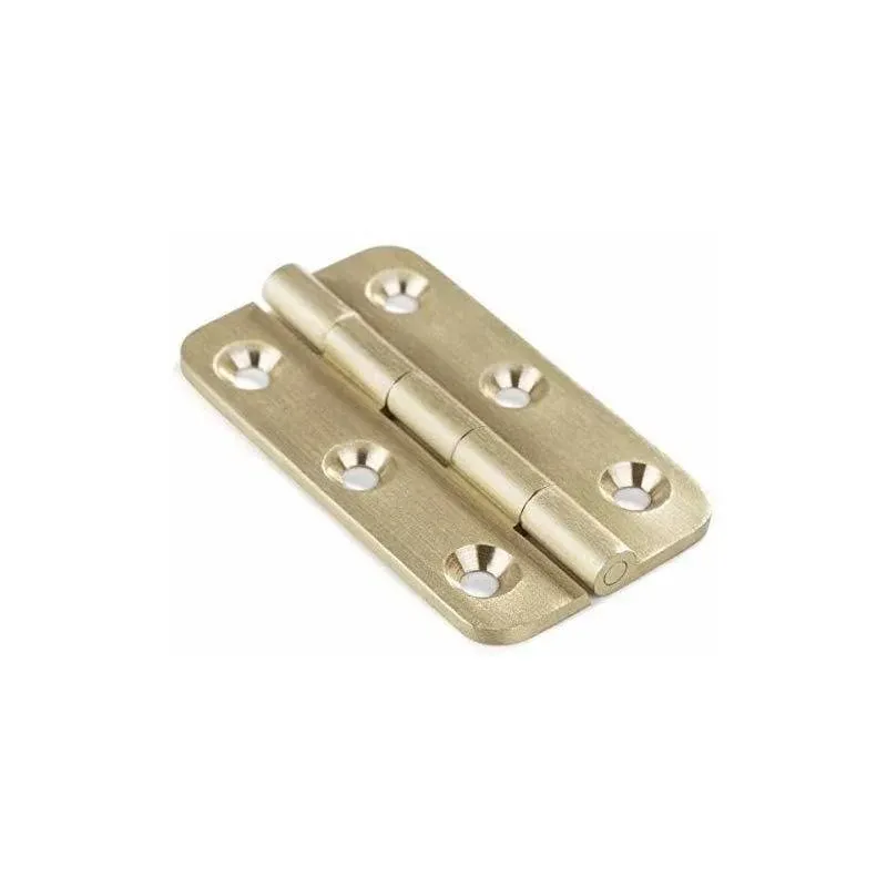 Keenkee 4 Pcs Brushed Solid Brass Butt Hinges