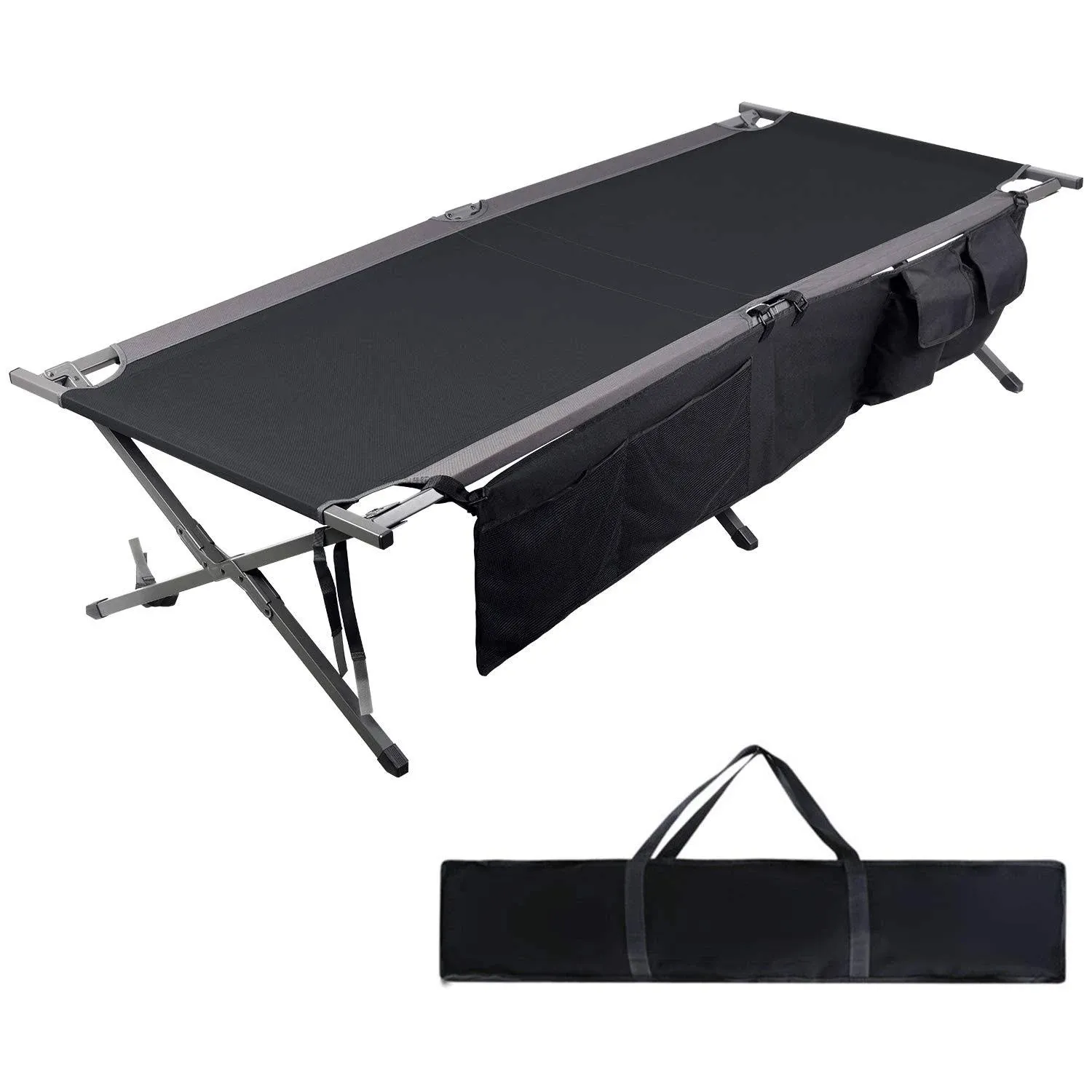 Portal Heavy Duty Folding Portable Camping Cot, Black