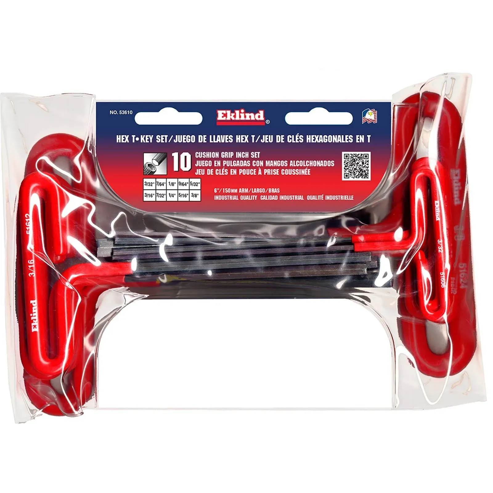 Eklind 10 Piece T-Handle Hex Key Set 53610