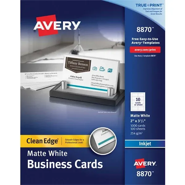 Avery Clean Edge Printable Business Cards