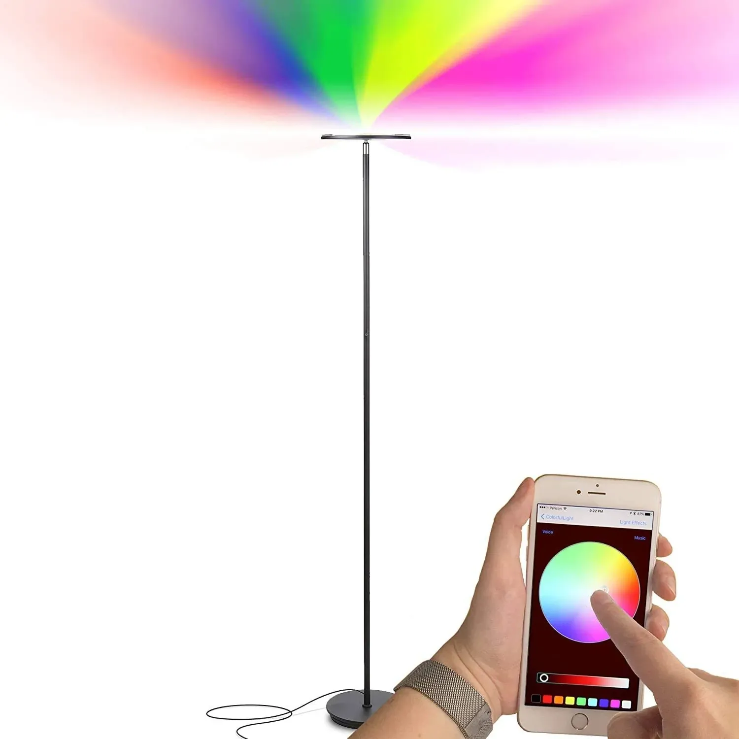 Brightech Sky Colors LED Floor Lamp - BLACK.