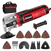 AVID POWER Oscillating Tool, 3.5-Amp Oscillating Multi Tool with 4.5° Oscillation Angle, 6 Variable Speeds and 13pcs Saw Accessories, Auxiliary Handle and Carrying Bag