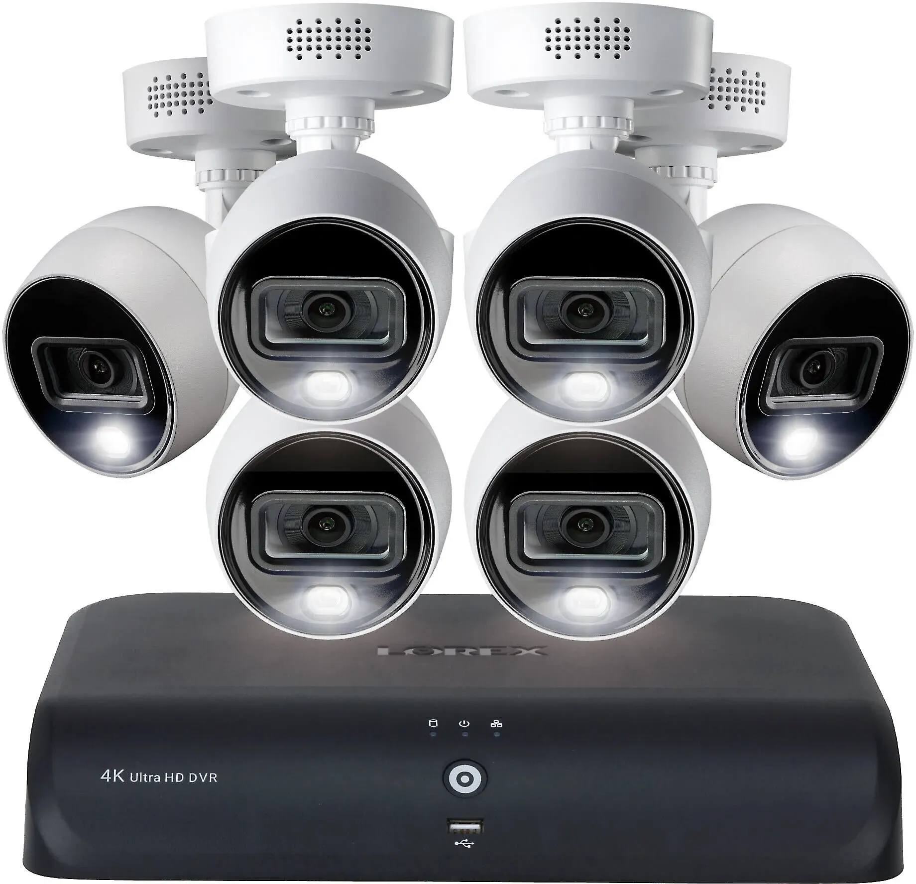 4K 8 Channels 2TB Wired DVR System with 6 x 4K Deterrence Bullet Cameras