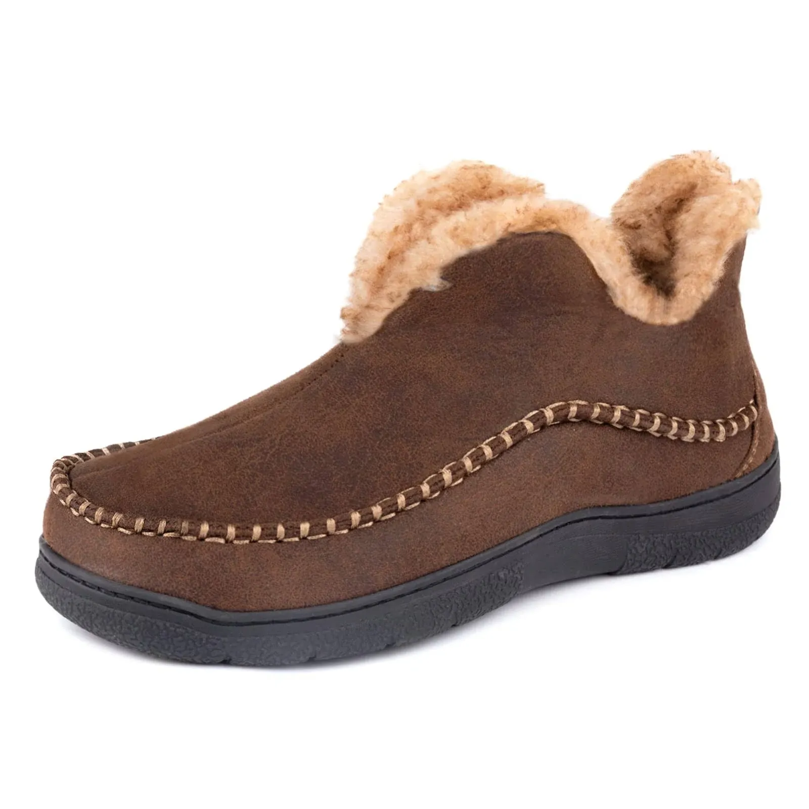 Wishcotton Men's Fuzzy Memory Foam Moccasin Slippers