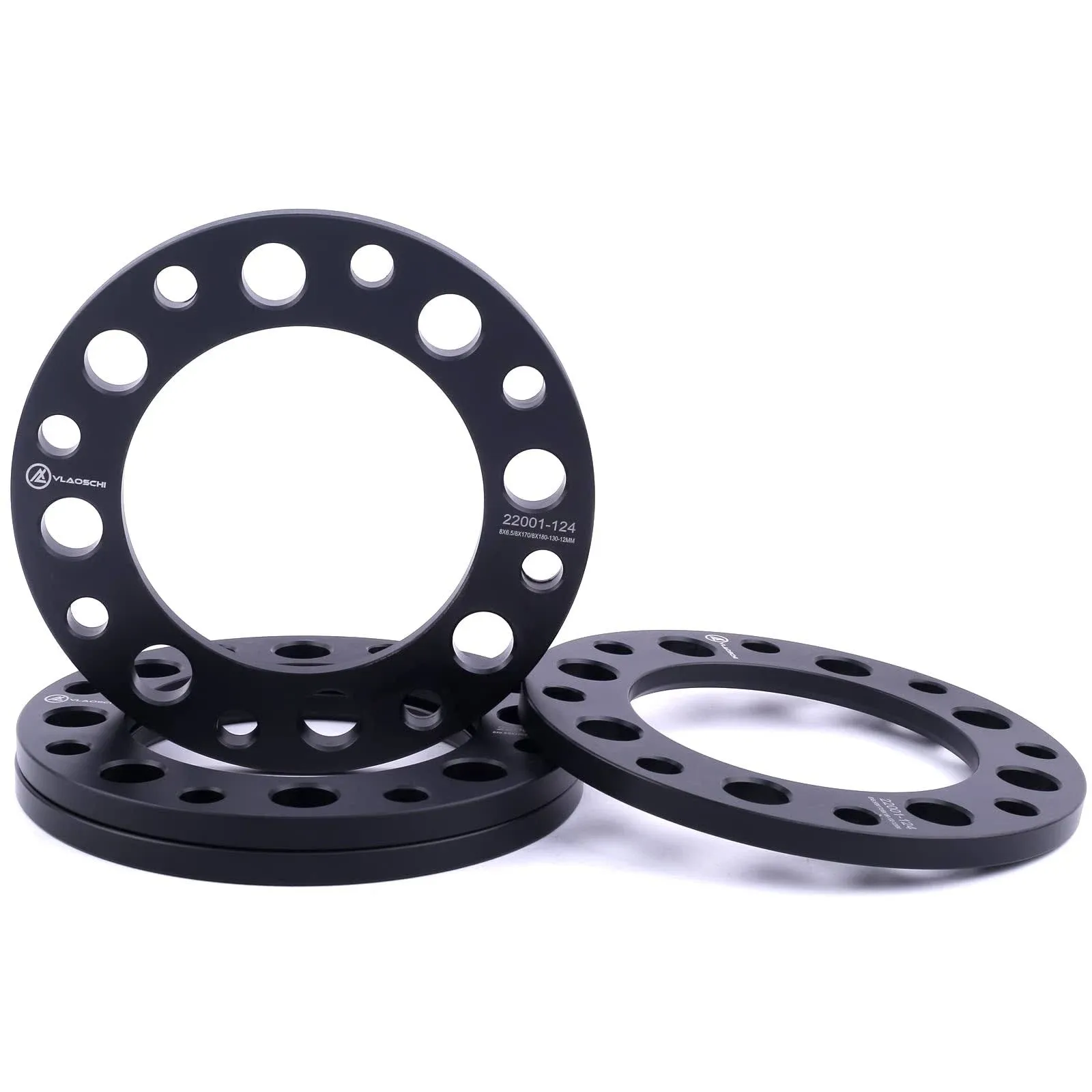 VLAOSCHI Black 8x6.5 8x165.1 8x170 8x180 Wheel Spacers 1/2 Inch (12mm) Compat...